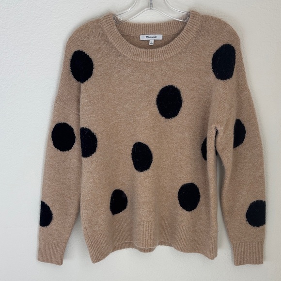 Madewell Sweaters - Madewell Women's Polka dot Black and Tan Sweater Size S
